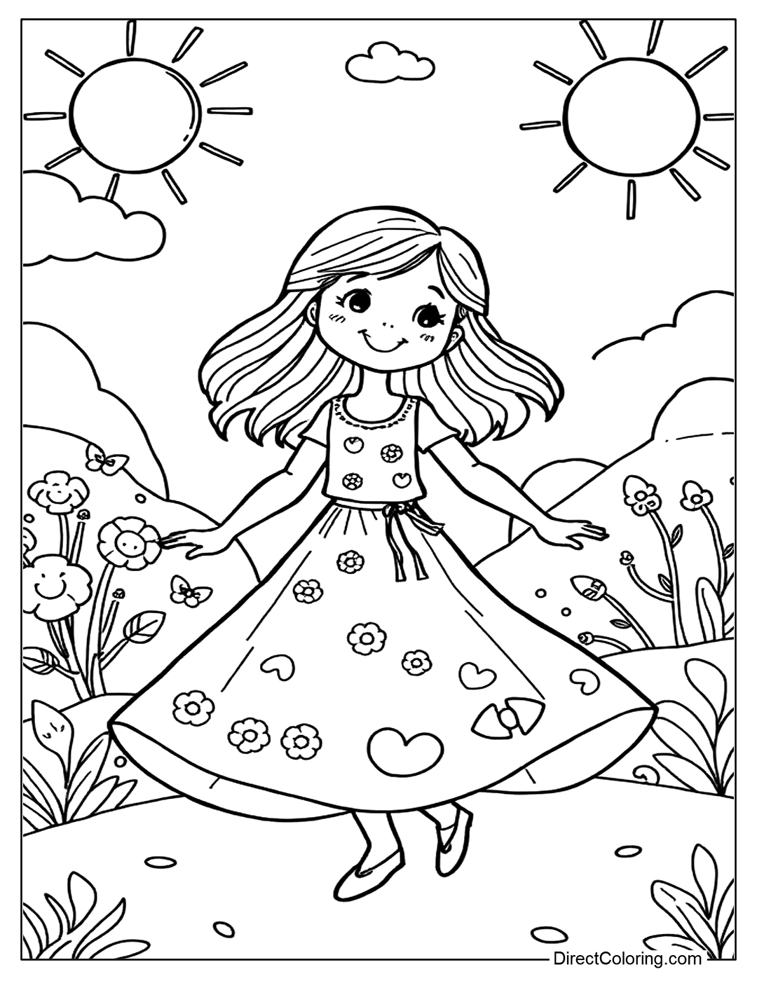 Cute Dress Coloring Page